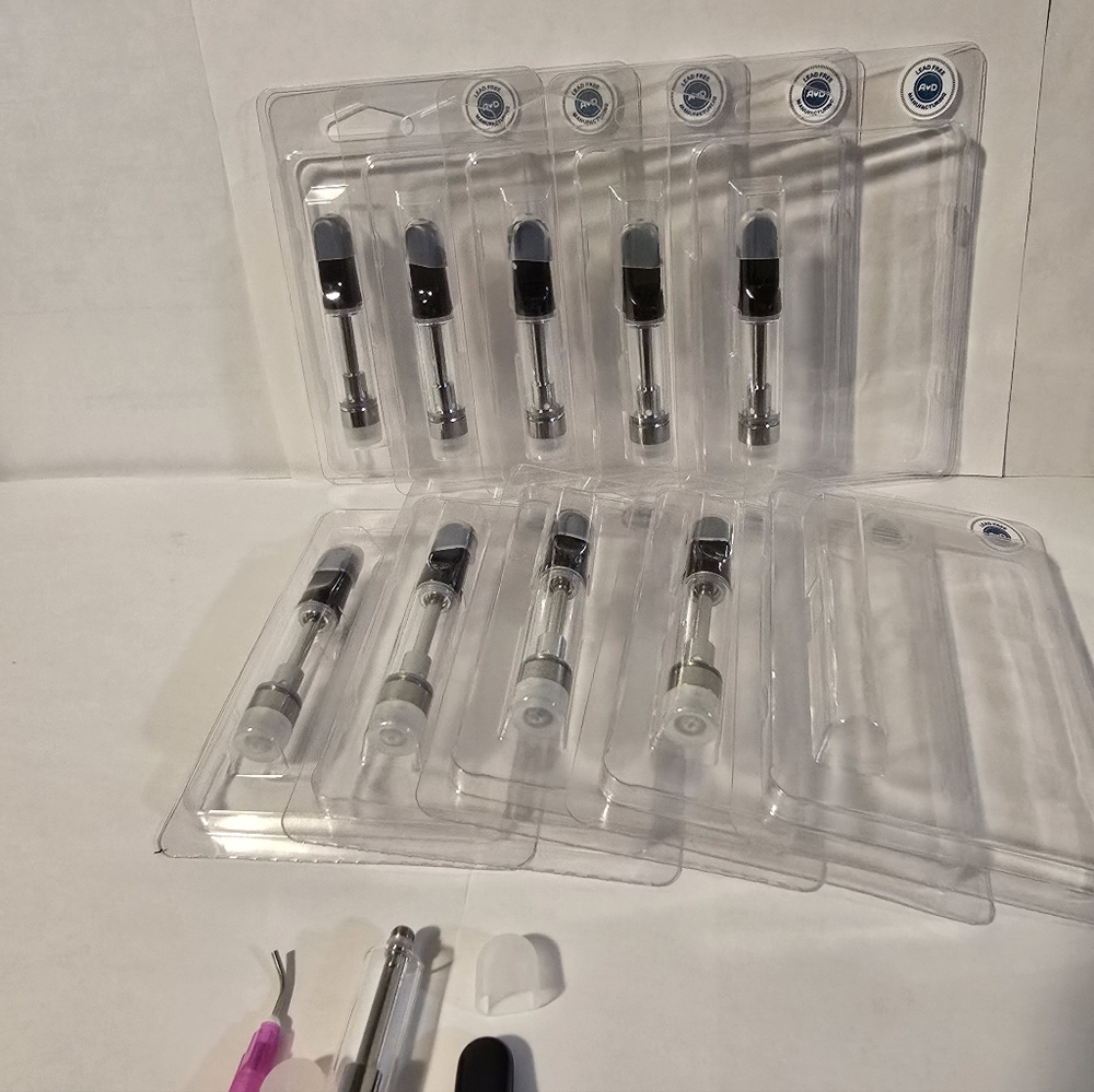 10 Pack 1ml Refillable Glass Viles With Clam Shell